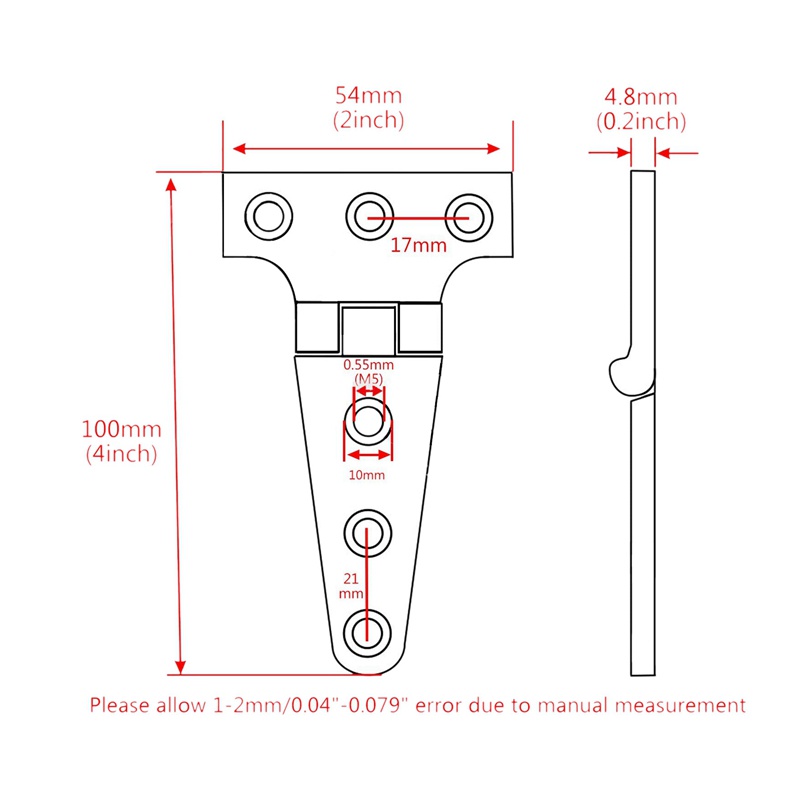 Set 2 Bản Lề Cửa Chữ T Bằng Thép Không Gỉ 316 Chất Lượng Cao