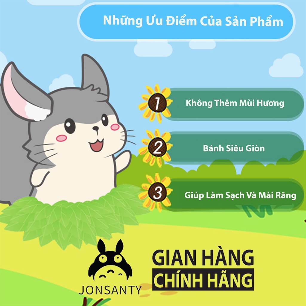 Mài răng chuột hamster, bánh mài răng thỏ, chinchilla, bọ ú, sóc, nhím.. giàu dinh dưỡng hộp 6 miếng hãng JONSANTY CST06