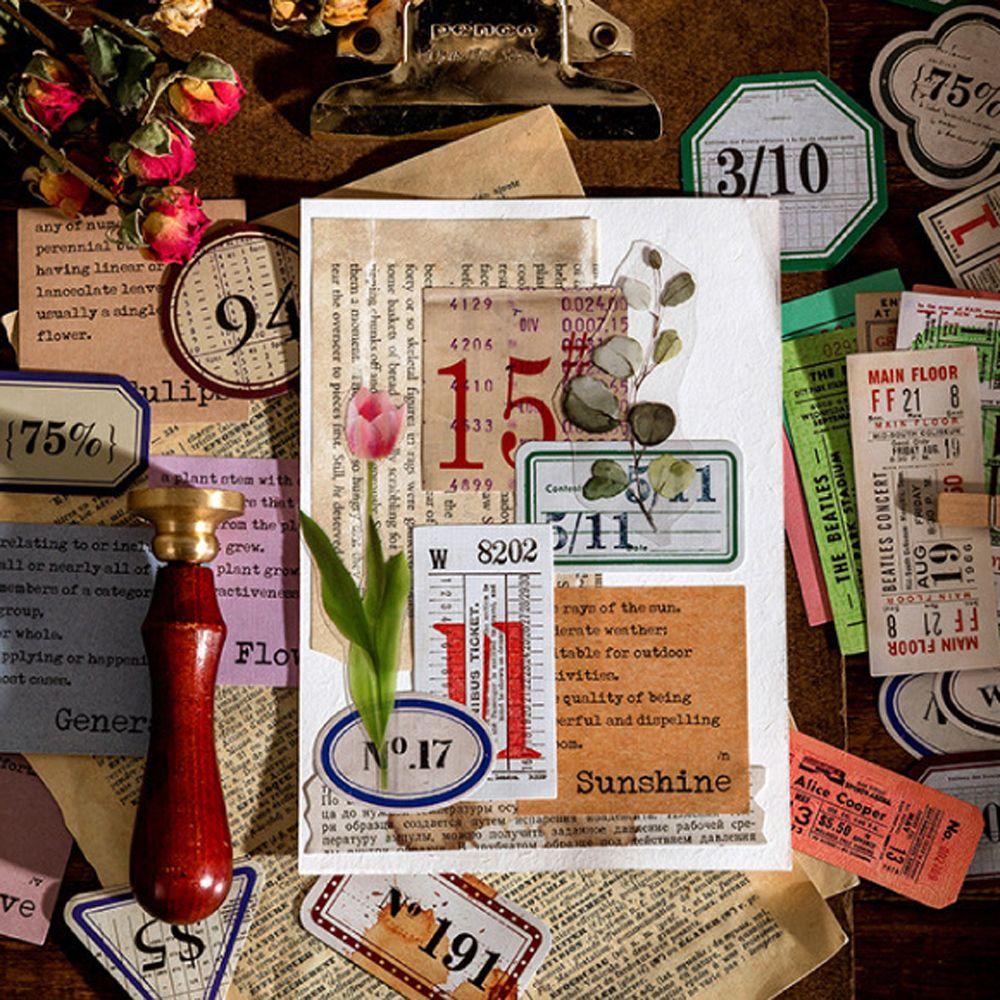 Nhãn Dán Trang Trí Giấy Thủ Công Kiểu Vintage