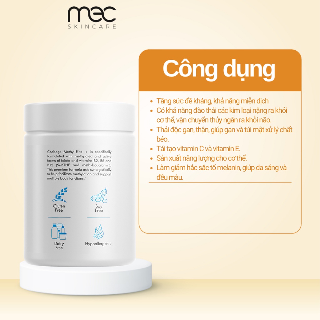 Viên uống bổ não Codeage Codeage Methyl-Elite + 120V (R) (HSD: 4/24)
