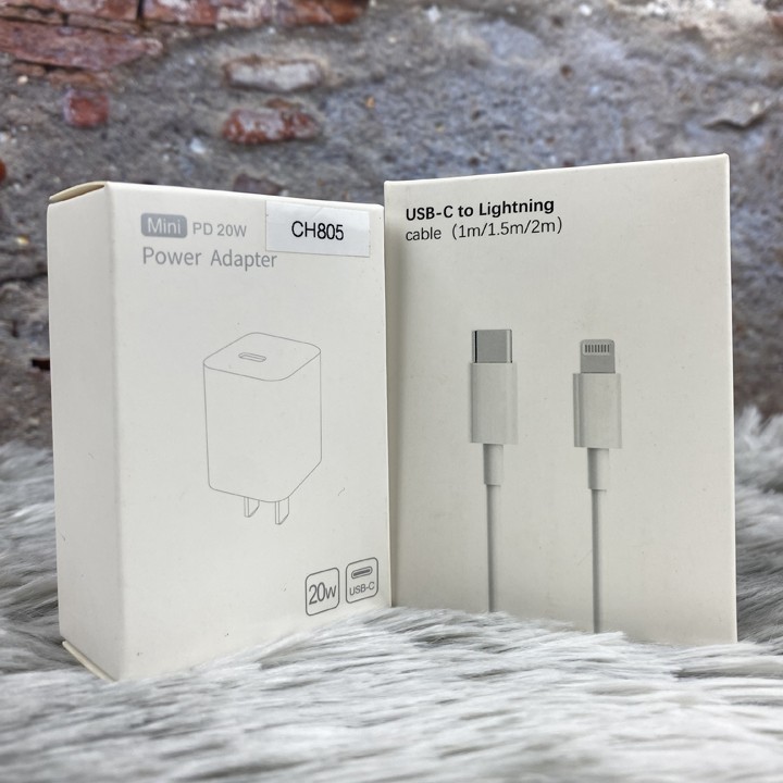 Bộ sạc nhanh (củ sạc PD20W + cáp Type C to ) cho IP- Mã TZCH805