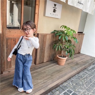 Set áo thun quần jean ống loe cho bé gái 10-23kg