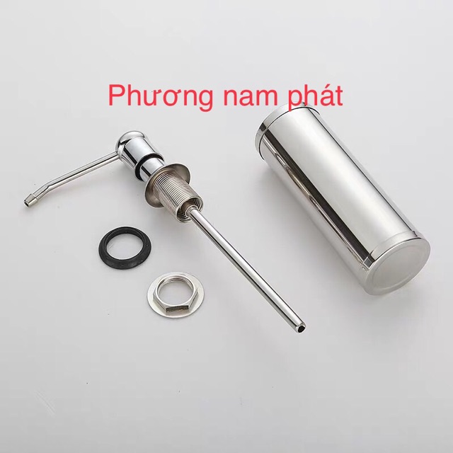 Bình Nước Rửa Chén 100% INOX Bình Xà Bông Nhấn Hơi Âm Thành Chậu, hết nước rửa chén chỉ cần rút cái đầu ra rồi thêm vào