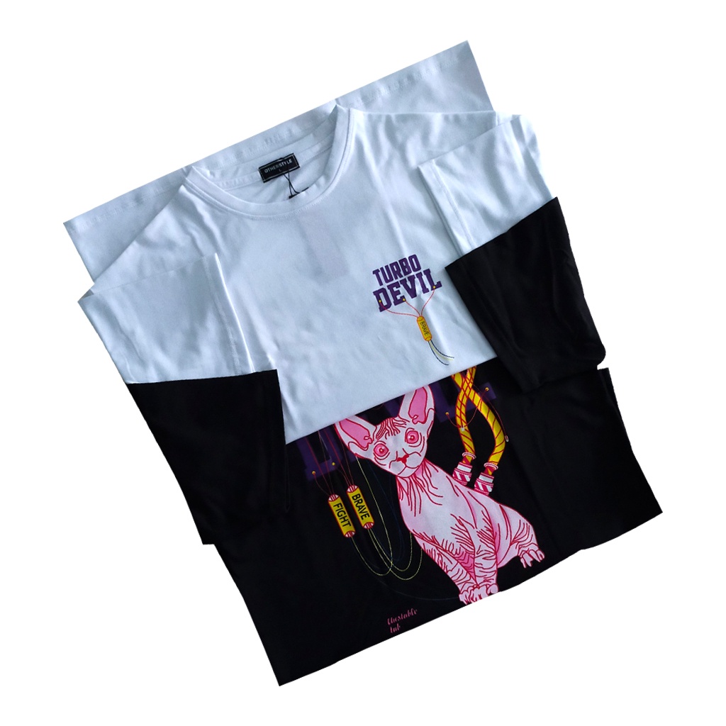 Áo thun unisex tay lỡ form rộng mèo sphynx, áo phông phom rộng cổ tròn chất cotton mềm mịn giá rẻ thương hiệu Otherstyle