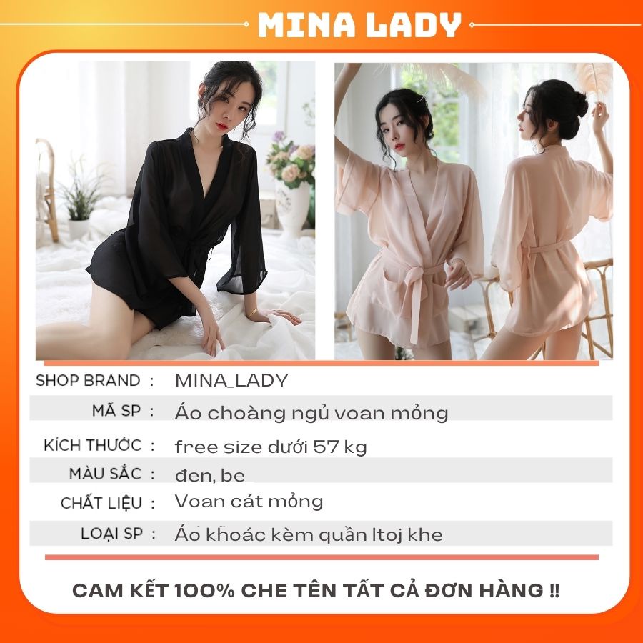 Áo choàng ngủ nữ xuyên thấu mỏng gợi cảm MS1132