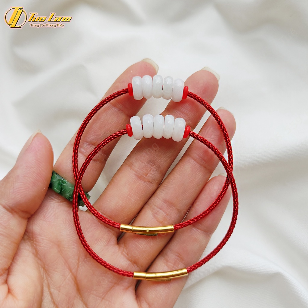 Vòng tay ngũ điếu bạch ngoc hợp mệnh kim thủy, mang lại tài lộc may mắn - Tuệ Lâm