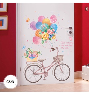 Decal hàn quốc xe đạp bóng bay