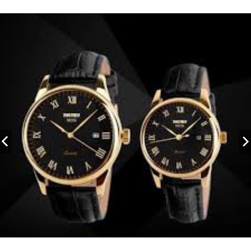 Đồng Hồ Đôi Nam Nữ Skmei 9058 dây da cao cấp chống xước, chống nước + Tặng 1 vòng tỳ hưu phong thủy.