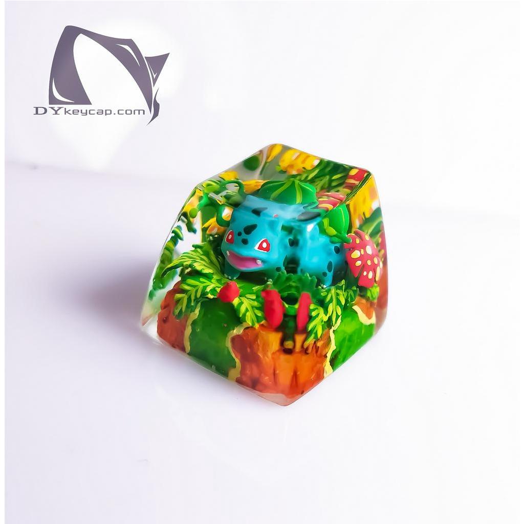 Nút bàn phím Pokemon, nút bàn phím Bulbasaur, Bàn phím nhân vật hoạt hình -Bulbasaur keycap, POKÉMON Artisan Keycap