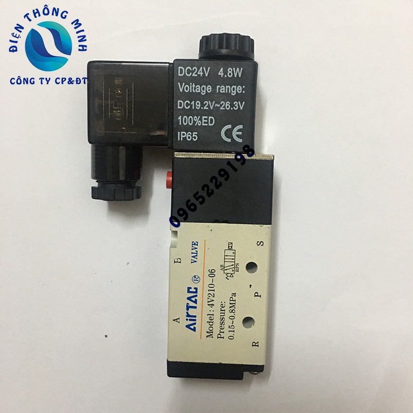 Van điện từ Airtac 4V210-06, Van khí nén, Van chia khí 4V210-06 ( Van 5/2 ) 220VAC 24VDC 110VDC , 12VDC Solenoid Valve