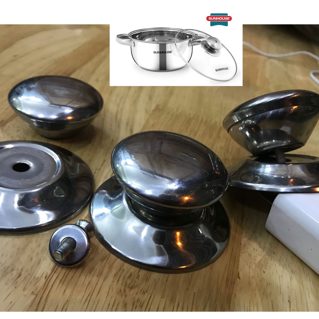 Núm thay thế nắp vung nồi chảo băng Inox, nhựa, gỗ cách điện cách nhiệt