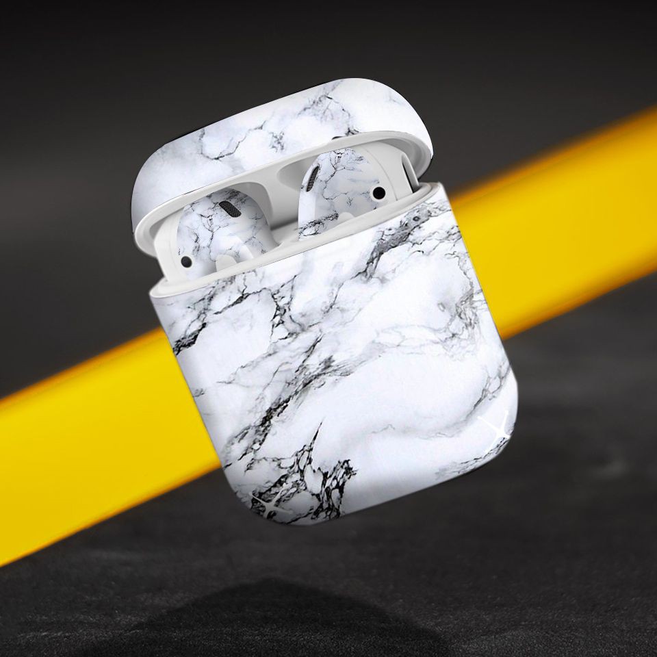 Miếng dán skin cho AirPods in hình đá trắng - dah006 (AirPods 1, 2, 3, Pro, i12)