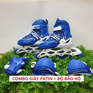 Combo Giày trượt patin thể thao cao cấp + Bộ bảo hộ 6 món