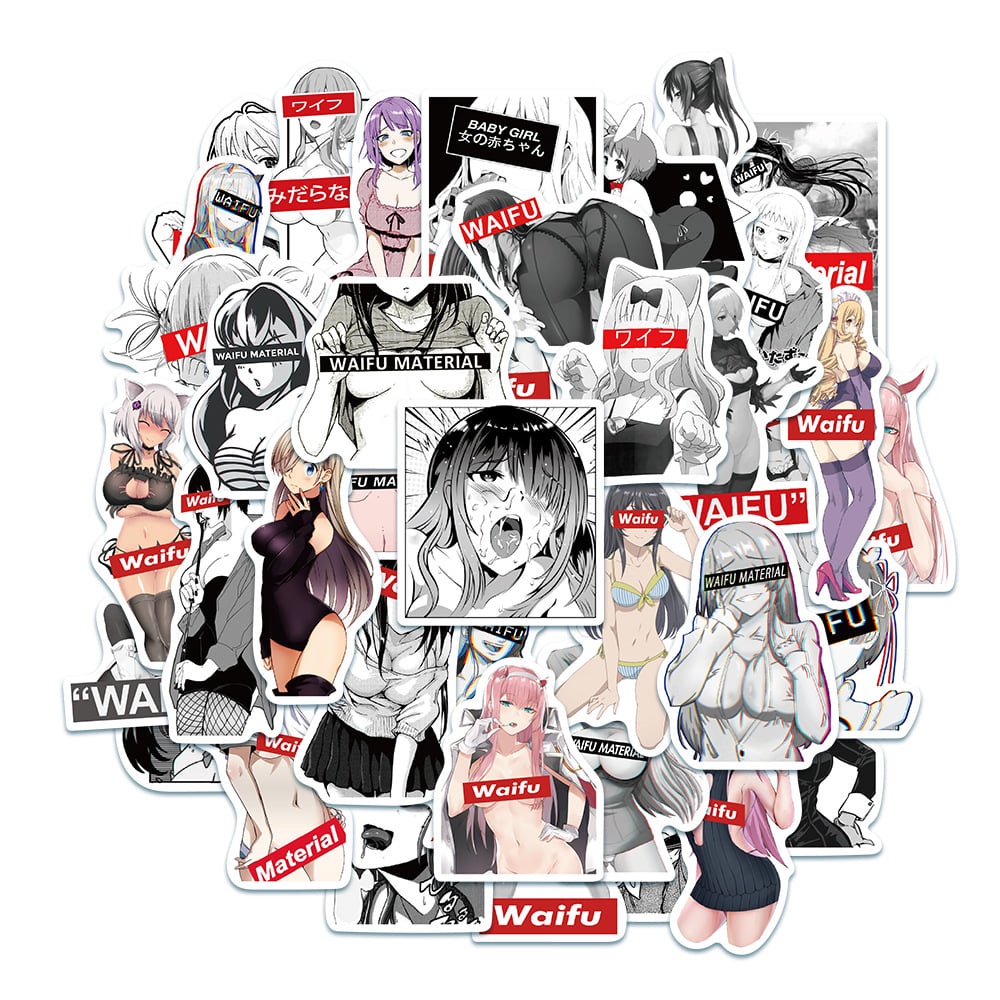 Bộ sưu tập 50 Sticker Waifu sticker anime chống nước