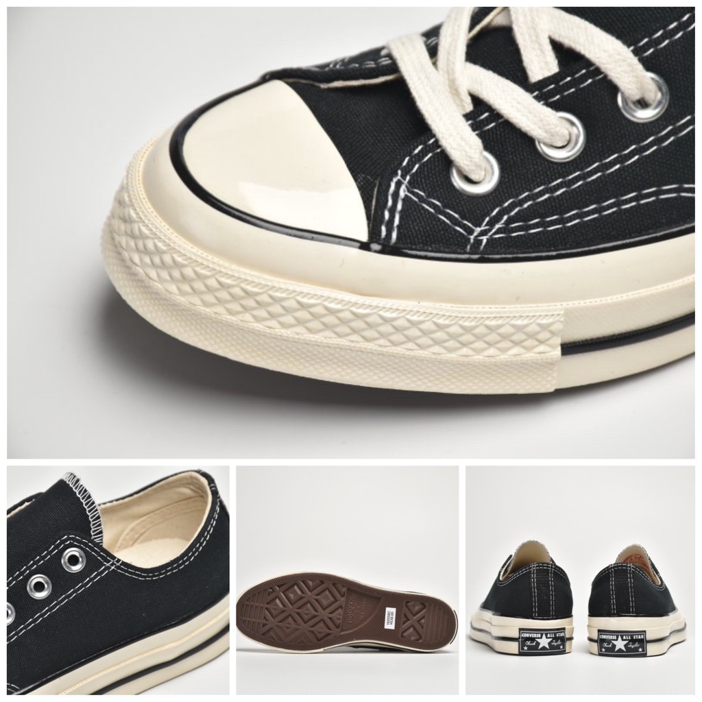 Giày Thể Thao 70S Vải Canvas Màu Đen Cá Tính Cho Nữ