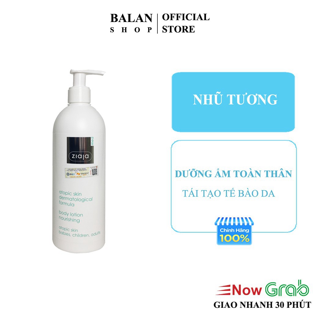NHŨ TƯƠNG DƯỠNG ẨM TOÀN THÂ ZIAJA MED AZS - CHỐNG VIÊM, NGỨA VÀ LÀM MỀM DA - HÀNG CHÍNH HÀNG