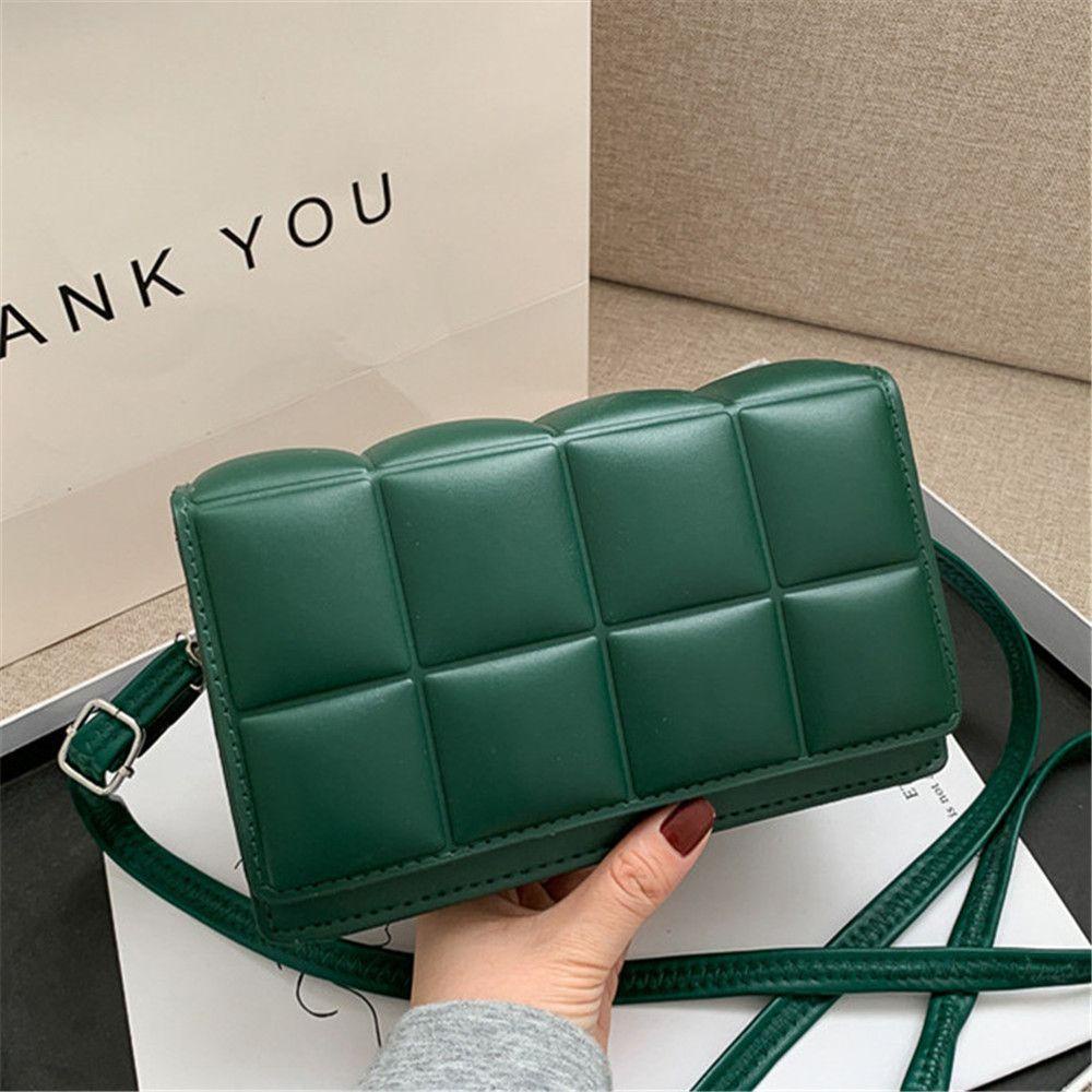 Túi Xách Đeo Vai Hình Vuông Họa Tiết Kẻ Sọc Caro Màu Trơn Phong Cách Hàn Quốc Cho Nữ