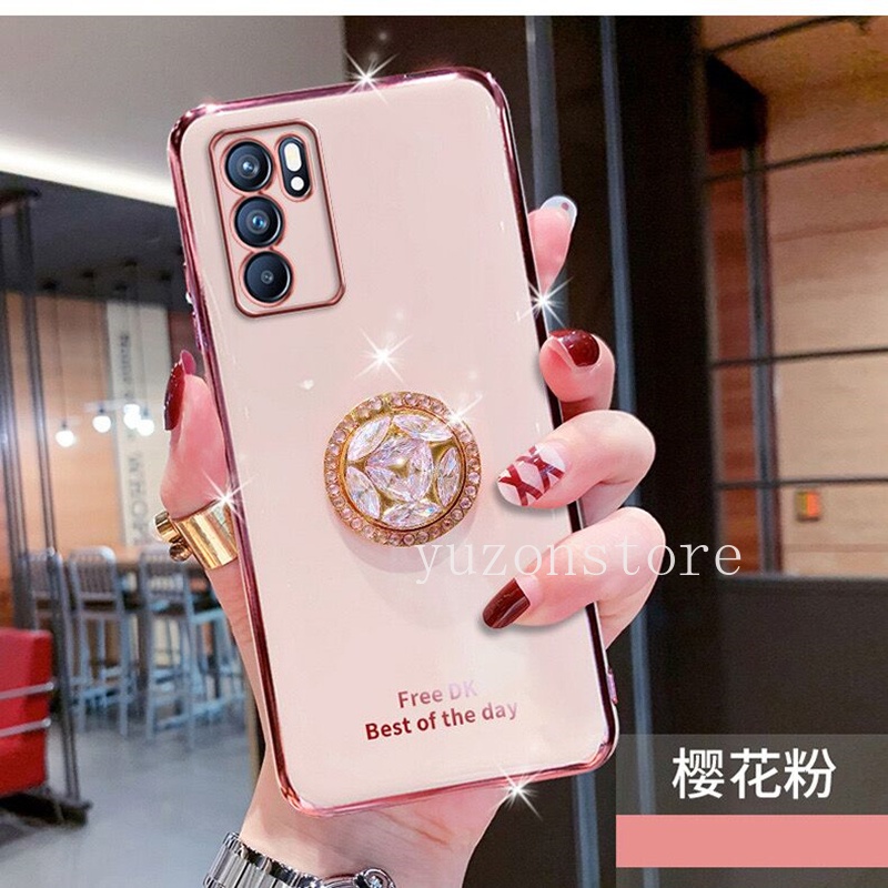 Ốp Điện Thoại Mềm Đính Đá Có Giá Đỡ Cho OPPO Reno6 Reno6 Z 5G Reno6 Pro 5G 2021 OPPO Reno6 5G