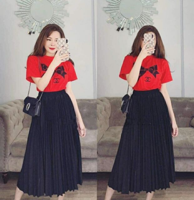 CHÂN VÁY XẾP LY DÁNG DÀI (ảnh thật) | BigBuy360 - bigbuy360.vn