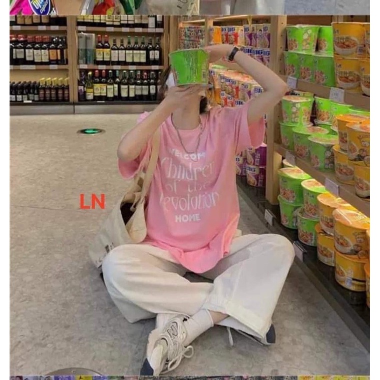 Sét áo WELCOM 5D + quần kaki trắng TH6