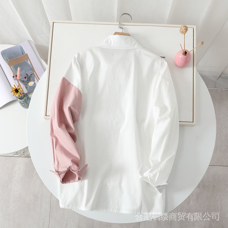 Couple cat loose Japanese style teenager trendy long-sleeved men's shirt spring and autumn ins shirt cartoon college style