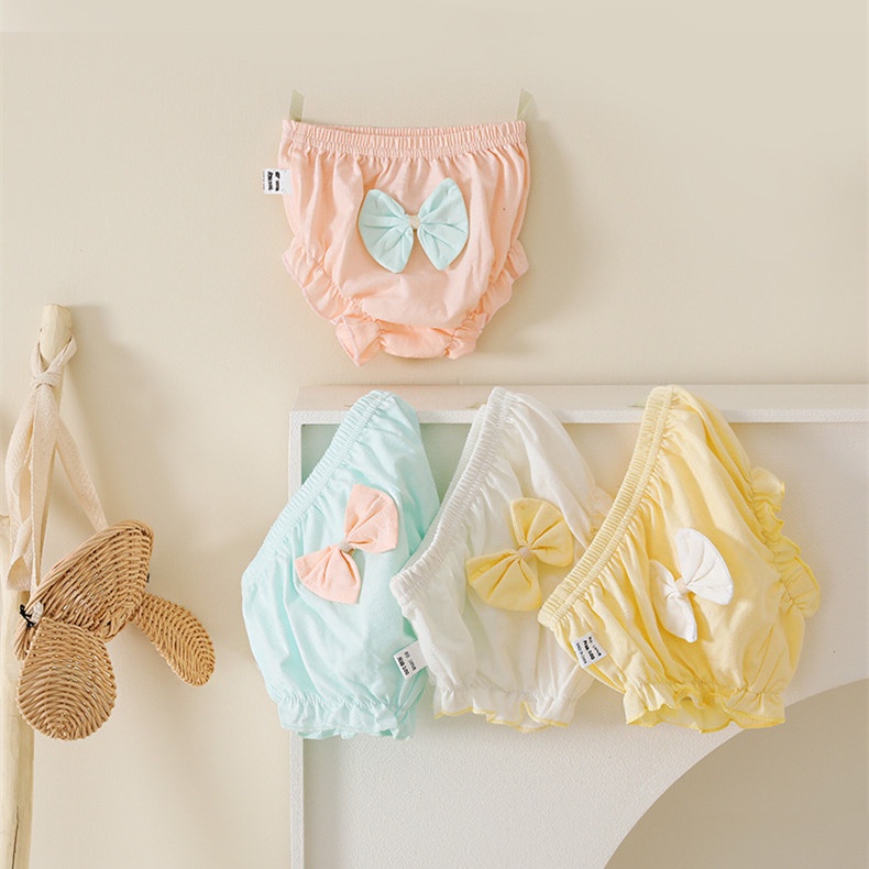 Set 4 Quần Lót cotton Màu Trơn Bảo Vệ Riêng Tư Cho Bé Gái 6 Tháng-7 Tuổi