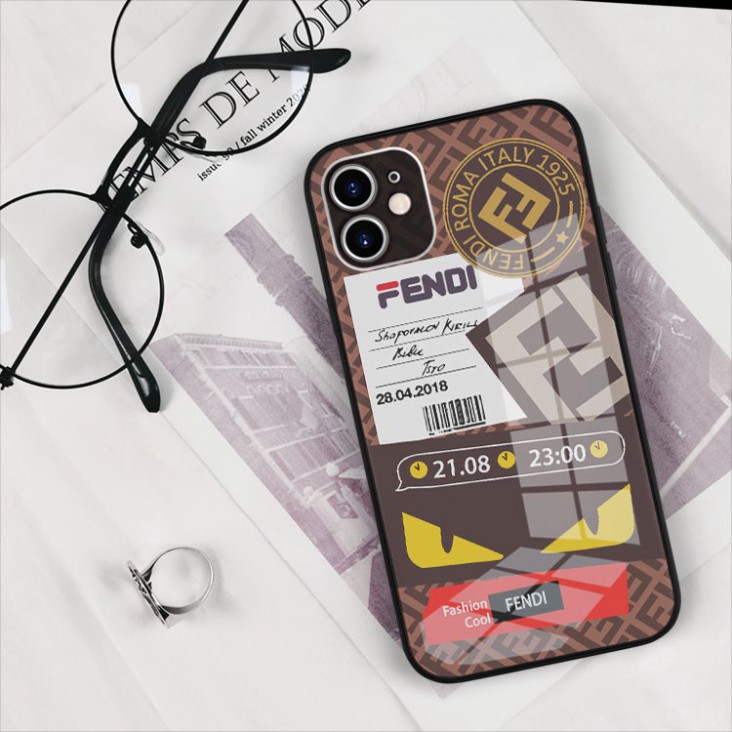 Ốp kính cường lực hình logo Fendi may mắn riêng mình Iphone OK-JC20210012