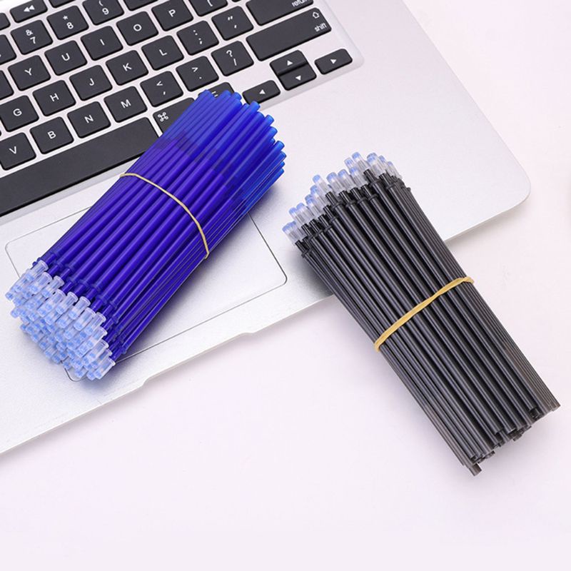 Set 100 ruột bút mực đen/xanh 0.5mm có thể xóa được dành cho học sinh