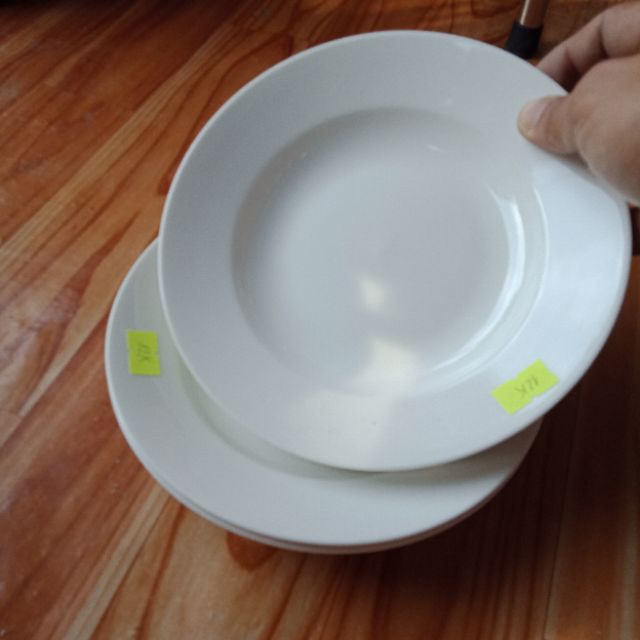[Gốm sứ]Dĩa sứ trắng mỏng cao cấp (sâu lòng như ảnh)