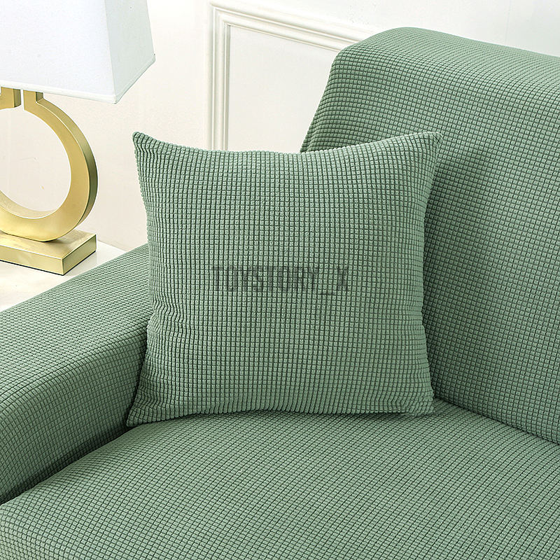 Green Stretch Elastic Sofa Cover Solid Non Slip Soft Slipcover Washable Couch Furniture Protector for Living Room