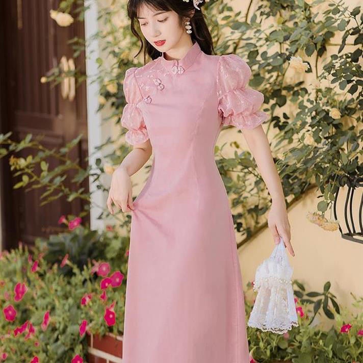 Đầm Sườn Xám Dáng Ôm Phong Cách Thời Trang Retro Pháp