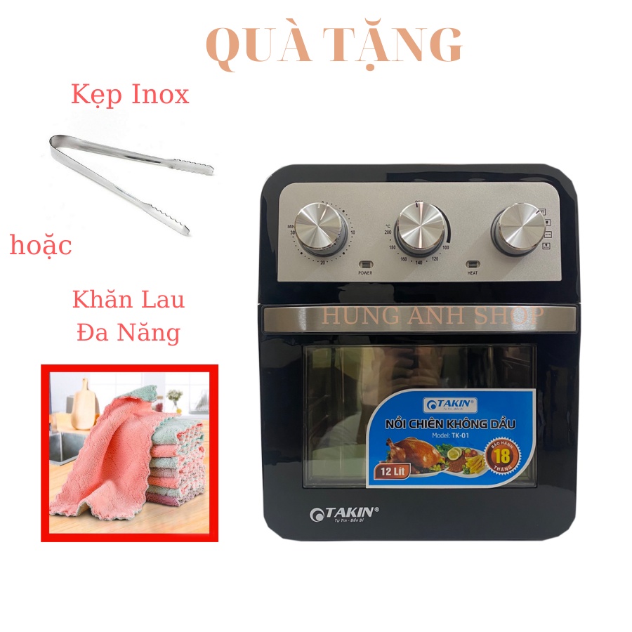 Nồi Chiên Không Dầu Dung Tích Siêu Lớn 12L Takin, Thiết Kế Sang Trọng, Công Nghệ Chiên 360 độ Chín Đều, BH 18 Tháng