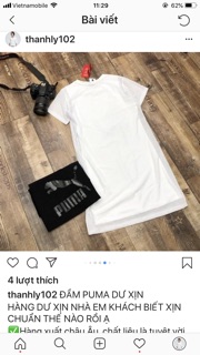 Đầm puma đen và trắng note màu
