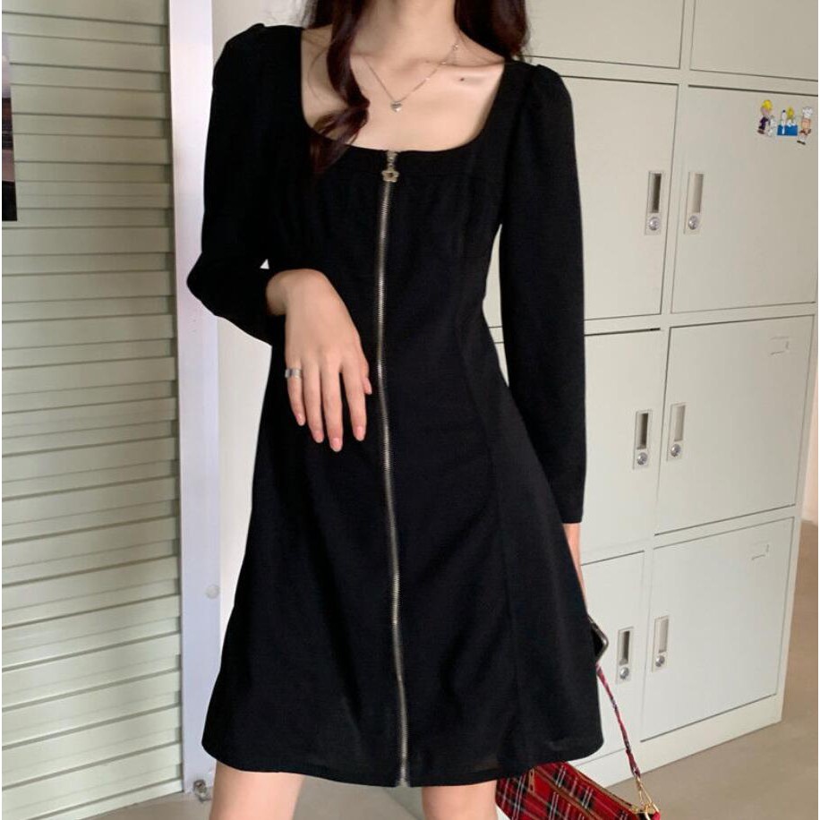 ✿ Plus Size/42-100 KG✿ 2020 Korean Women's Dress Square Collar Medium Length Skirt