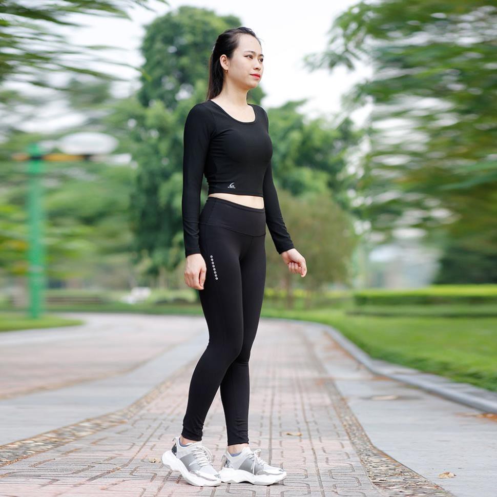 Sẵn HàngBộ đồ tập phù hợp Yoga, gym, đạp xe, dance (Genmax V3 dài - Croptop dài tay) . .
