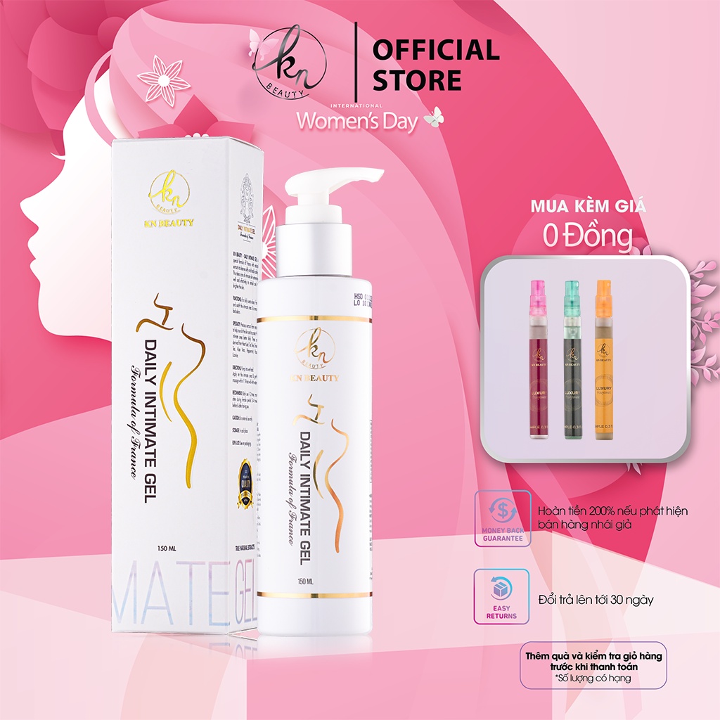 Dung dịch vệ sinh phụ nữ  Daily Intimate gel KN Beauty 150ml – Kháng khuẩn, thơm mát tặng sữa tắm