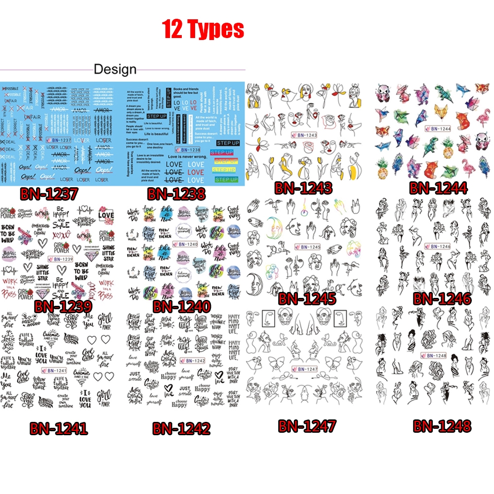 Tấm hình dán trang trí móng tay 3D diy