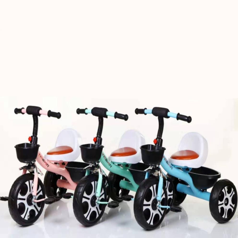Xe đạp 3 bánh ghế da cho bé từ 2 đến 5 tuổi có giỏ và hộp đựng đồ XD18
