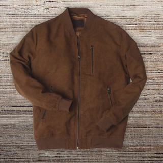 [ẢNH THẬT] [FREESHIP] Áo khoác Bomber da lộn phối zip