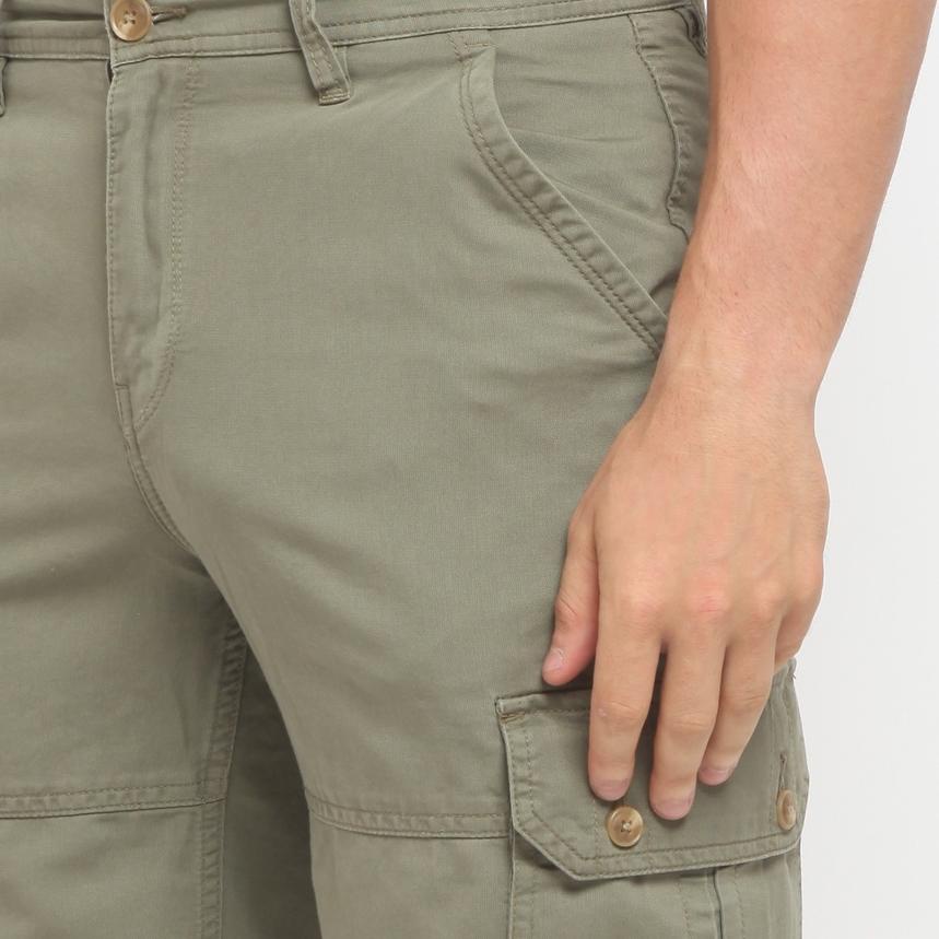 Bán Chạy|Lr23|Quần Short Vải Cotton Co Giãn Màu Xanh Lá Cây Phong Cách Cảnh Sát Cho Nam