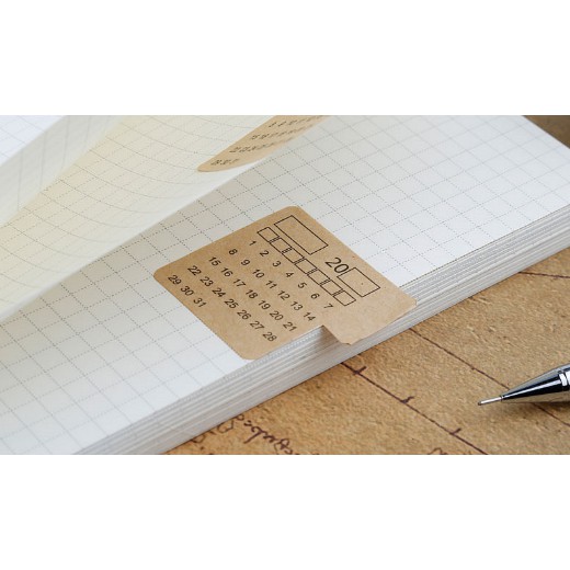 Phụ kiện sổ bìa planner nhãn dán kraff ghi chú lịch tháng dễ thương