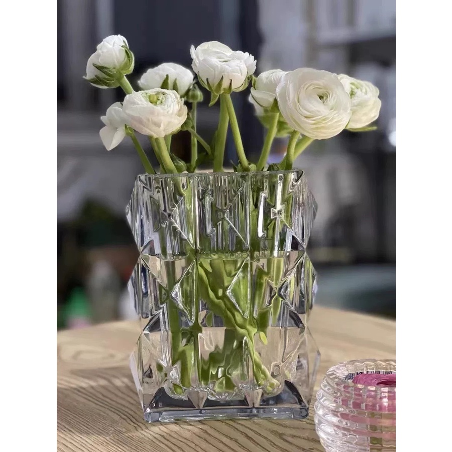 Bình Hoa Thủy Tinh Chữ Nhật Đẹp Decor Nhà Cửa - Bình Cắm Hoa Hồng Siêu Xinh