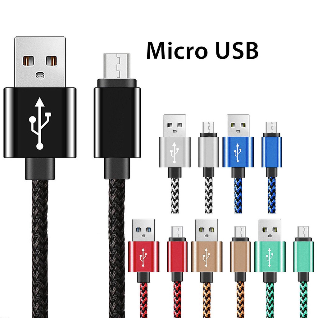 Micro USB 3.1 Charger Data Sync Cable Braided Cord 1/2/3M