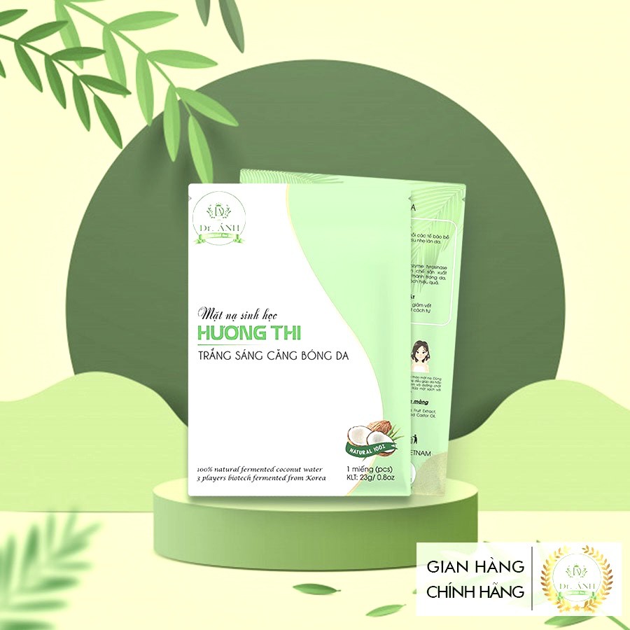 Mặt nạ phôi dừa Hương Thi Dr. Ánh Chính hãng, trắng sáng căng bóng da - 01 miếng