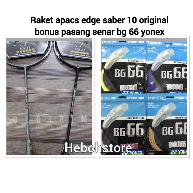 Vợt Cầu Lông Apacs Edge Saber 10 Bonus + Bg 66 Yonex Chất Lượng Cao