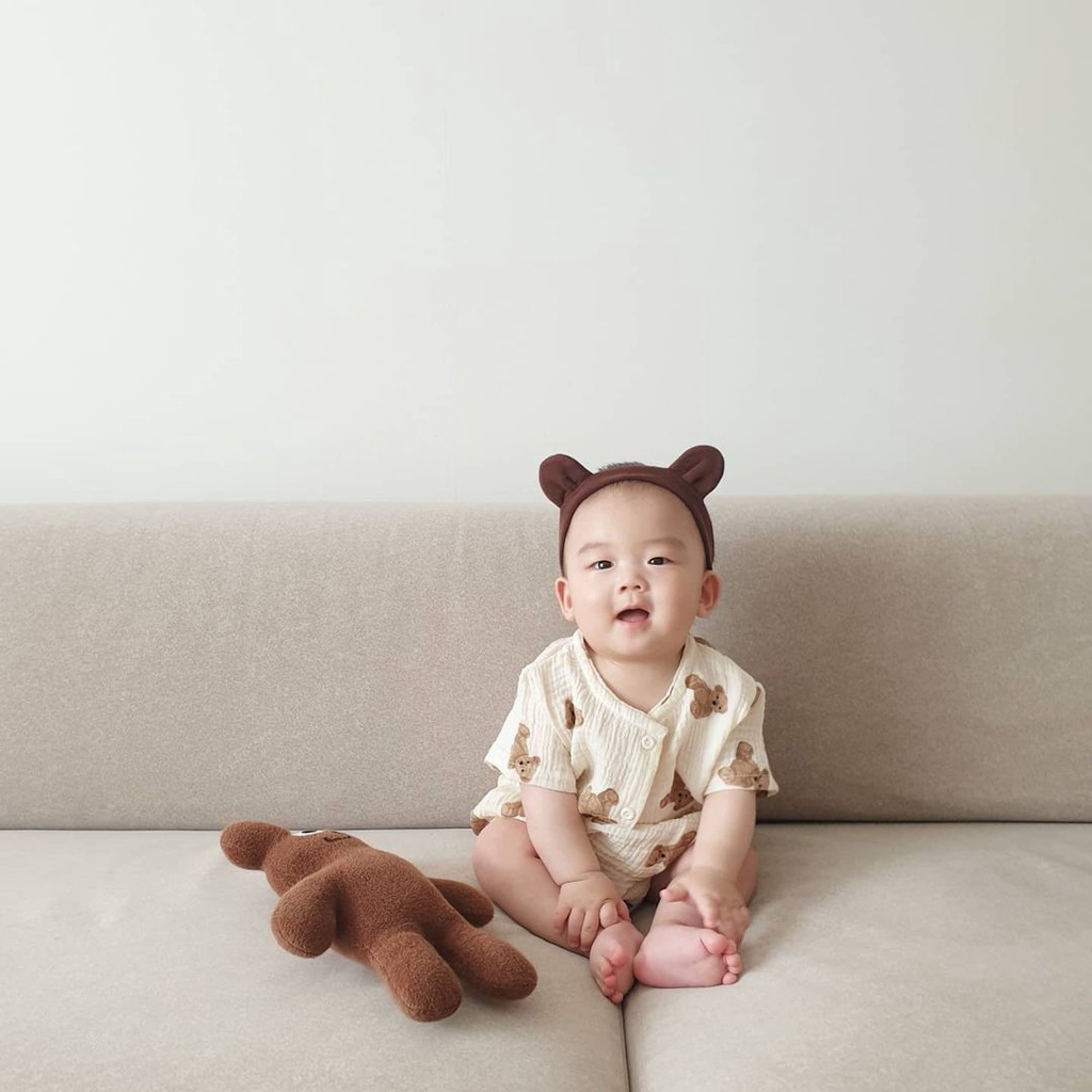 Set Áo Tay Ngắn + Quần Short + Nón Cho Bé Trai Và Bé Gái