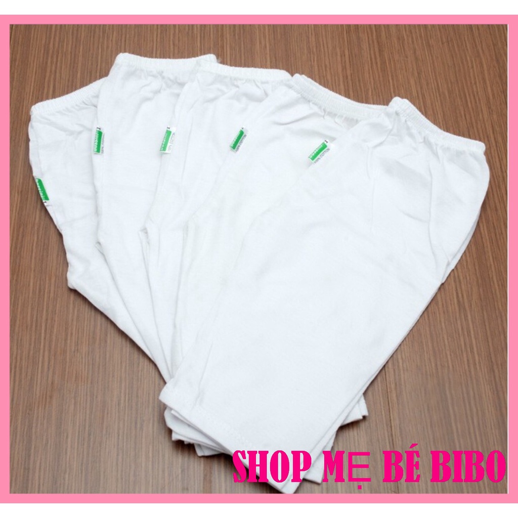 Set 5 Quần Dài Sơ Sinh, Quần Dài Chục Chất Cotton Trắng Mòng Mát, Mềm Mại Cho Bé Mặc Nhà