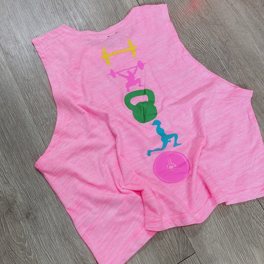 Áo tanktop Neon hồng in ở sau lưng vnxk