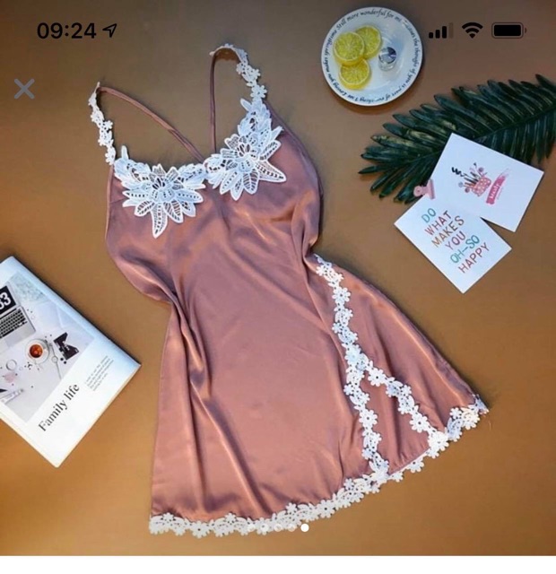 Đầm ngủ lụa phối ren hoa - Váy ngủ lụa cao cấp | BigBuy360 - bigbuy360.vn