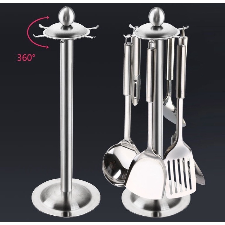 Giá đặt muỗng, dụng cụ nhà bếp Inox 304 DandiHome - Giá đặt kèm combo lẩu lớn